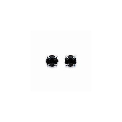 Boucles d'oreille puces en argent et cristal de Swarovski noir 3 mm - Lyn&Or Bijoux