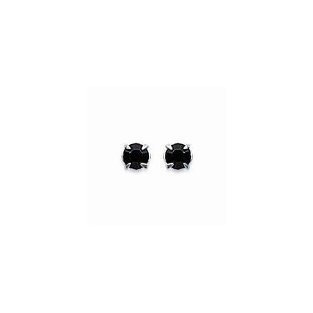 Boucles d'oreille puces en argent et cristal de Swarovski noir 3 mm - Lyn&Or Bijoux