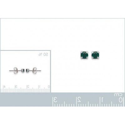 Boucles d'oreille puces en argent et cristal 3 mm, Couleur vert foncé - Lyn&Or Bijoux