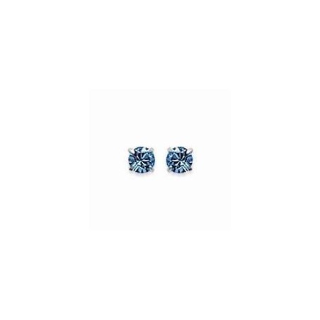 boucles d'oreilles puces en argent et cristal de Swarovski bleu clair 3 mm - Lyn&Or Bijoux