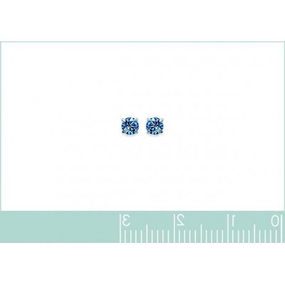 boucles d'oreilles puces en argent et cristal 3 mm, Couleur bleu ciel - Lyn&Or Bijoux