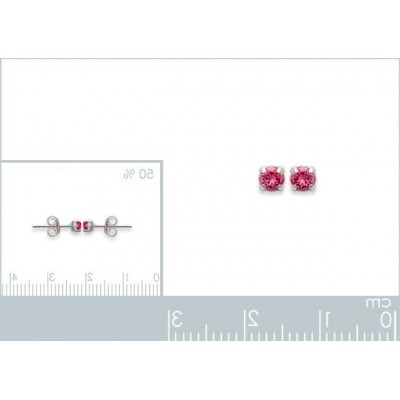 Boucles d'oreille puces en argent et cristal 3 mm, Couleur rose - Lyn&Or Bijoux