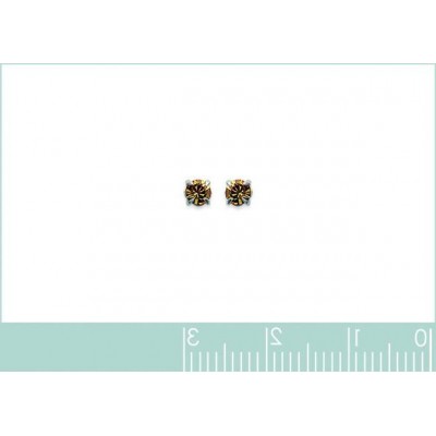Boucles d'oreille puces en argent et cristal 3 mm, Couleur orange - Lyn&Or Bijoux