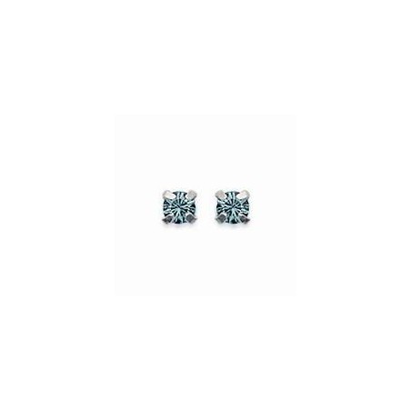 boucles d'oreilles puces en argent et cristal de Swarovski bleu glacé 3 mm - Lyn&Or Bijoux