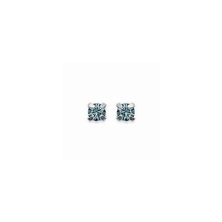 Boucles d'oreille puces en argent et cristal de Swarovski bleu glacé 3 mm - Lyn&Or Bijoux