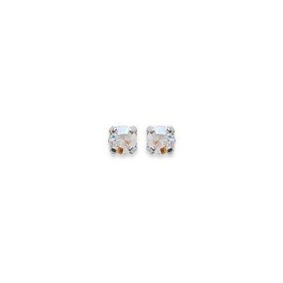 Boucles d'oreille puces en argent et cristal de Swarovski irisé 3 mm - Lyn&Or Bijoux