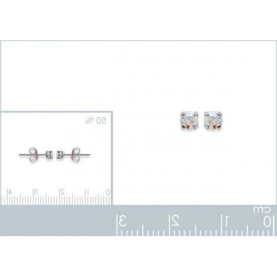Boucles d'oreille puces en argent et cristal 3 mm, Couleur blanc irisé - Lyn&Or Bijoux