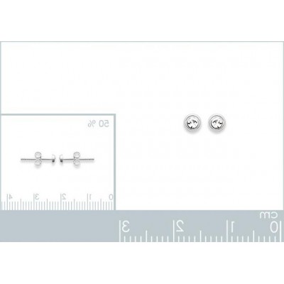 Boucles d'oreille puces pour femme argent, cristal blanc microserti 2 mm - Lyn&Or Bijoux