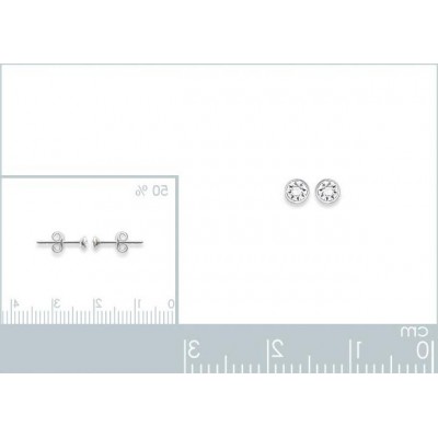 boucles d'oreilles puces pour femme argent, cristal blanc microserti 3 mm - Lyn&Or Bijoux