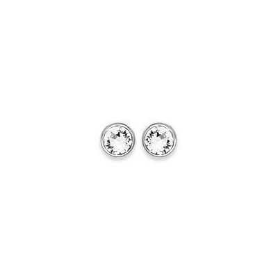 boucles d'oreilles puces argent, cristal blanc microserti 4 mm - Lyn&Or Bijoux