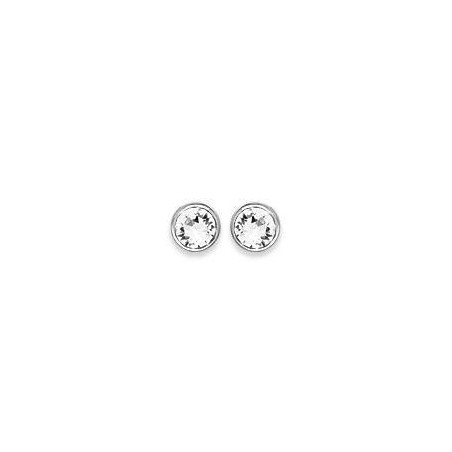 boucles d'oreilles puces argent, cristal blanc microserti 4 mm - Lyn&Or Bijoux