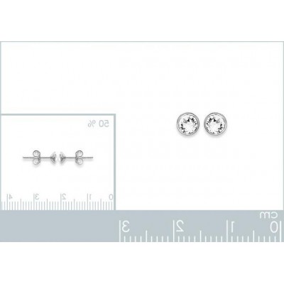 Boucles d'oreille puces pour femme argent, cristal blanc microserti 4 mm - Lyn&Or Bijoux