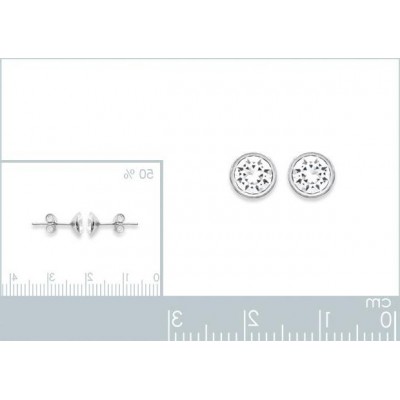boucles d'oreilles puces pour femme argent, cristal blanc microserti 6 mm - Lyn&Or Bijoux
