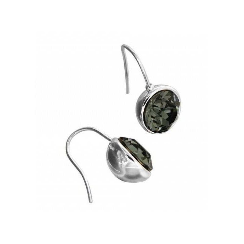Boucles d'oreilles créateur argent et swarovski noir Boucles d'oreilles créateur argent et swarovski noir