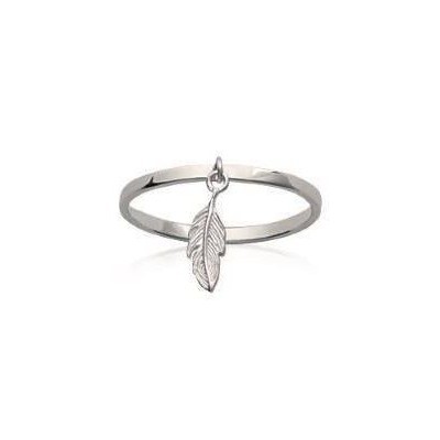 Bague femme en argent avec breloque plume - Lyn&Or Bijoux