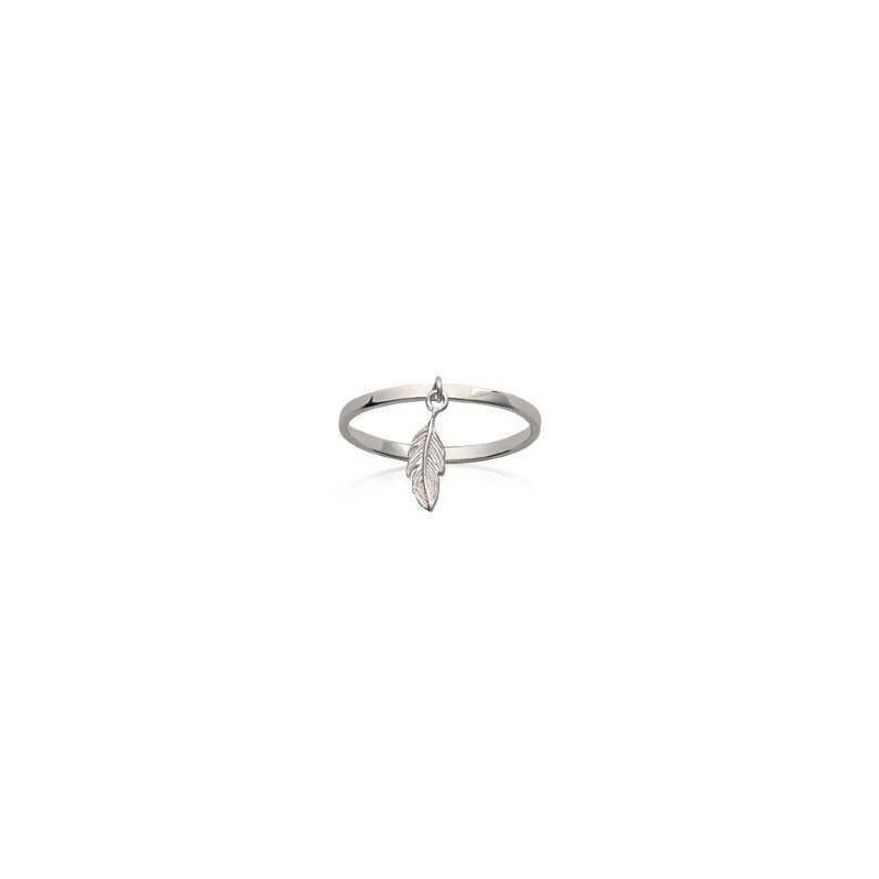 Bague femme en argent avec breloque plume - Lyn&Or Bijoux
