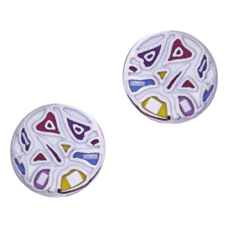 Boucles d'oreilles pour femme en acier, émail, Légèreté, création Odena Boucles d'oreilles pour femme en acier, émail, Légèreté, création Odena