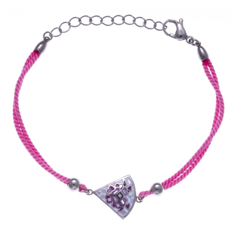 Bracelet fleur en acier, émail et nacre pour femme, marque odena Bracelet fleur en acier, émail et nacre pour femme, marque odena