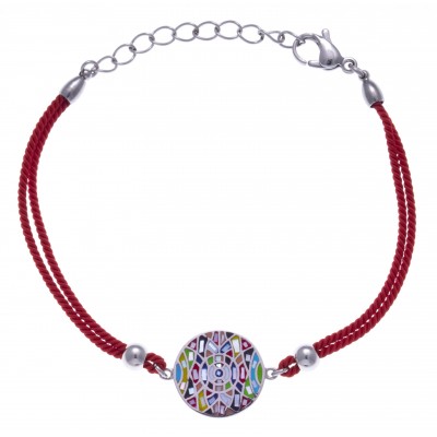Bracelet cordon en acier, émail multicolore pour femme - Bengal - Lyn&Or Bijoux