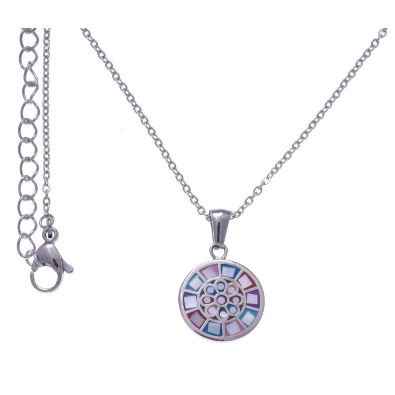 Collier ras-de-cou coloré pour femme en acier et émail, Odena Collier ras-de-cou coloré pour femme en acier et émail, Odena