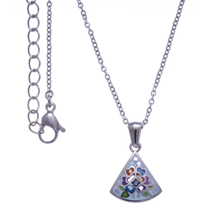 Collier ras-de-cou Odena pour femme, en acier et émail blanc! Collier ras-de-cou Odena pour femme, en acier et émail blanc!