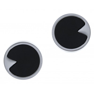 Boucles d'oreille femme, Onyx Noir et puces acier - Lyn&Or Bijoux