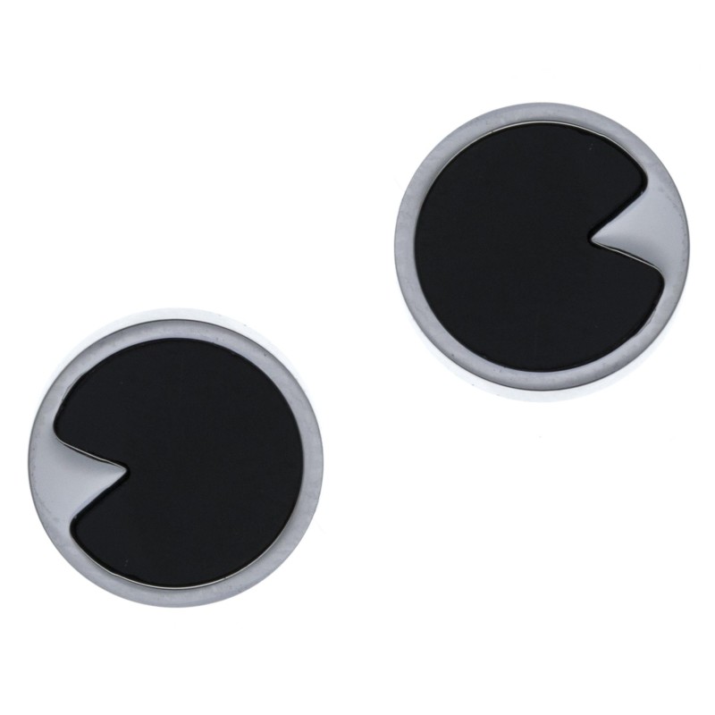 Boucles d'oreilles acier femme, Onyx noir Boucles d'oreilles acier femme, Onyx noir