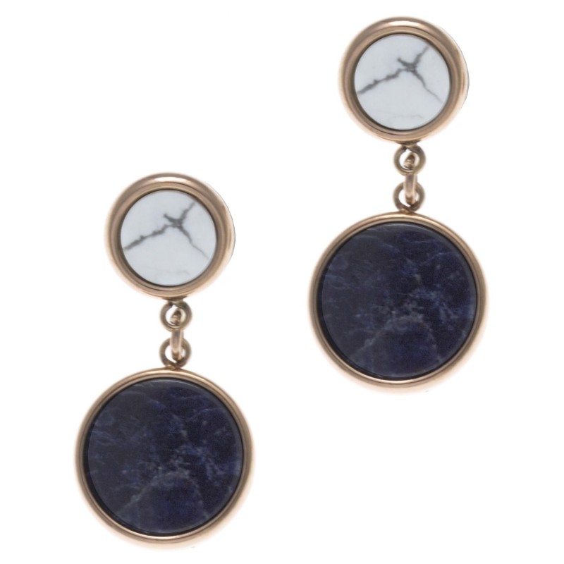 Boucles d'oreille Sodalite, Howlite blanche pour femme Boucles d'oreille Sodalite, Howlite blanche pour femme