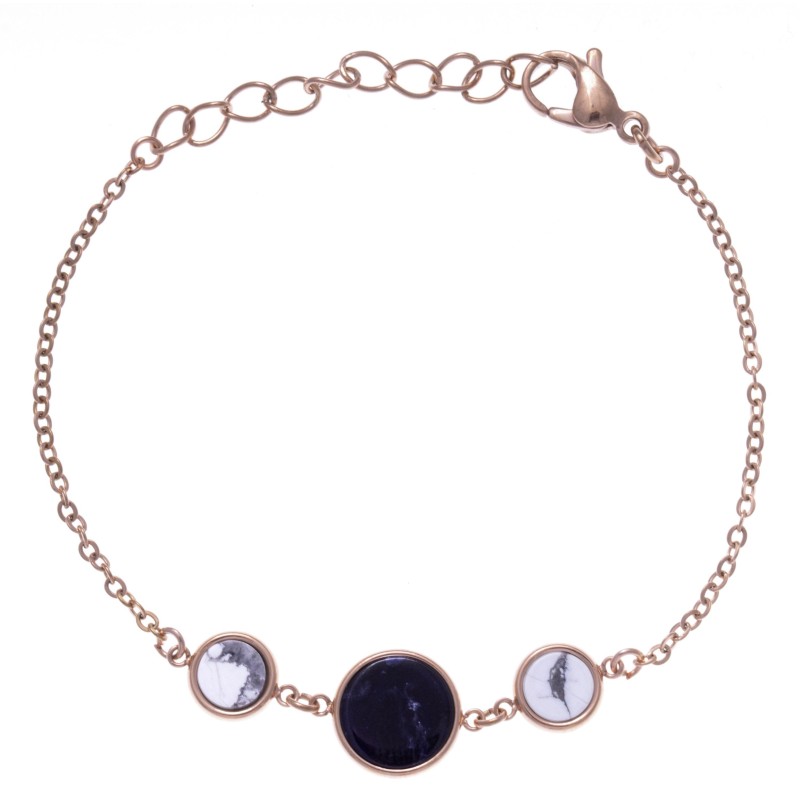 Bracelet avec pierres naturelles & acier pour femme Bracelet avec pierres naturelles & acier pour femme