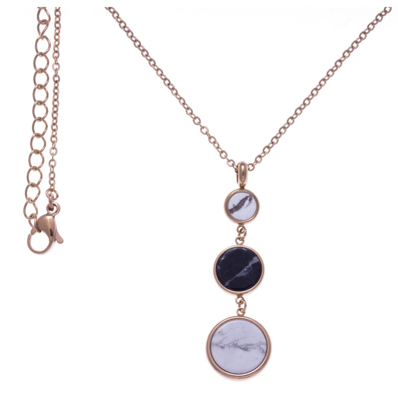 Collier en sodalite bleue avec agate, cristal et acier