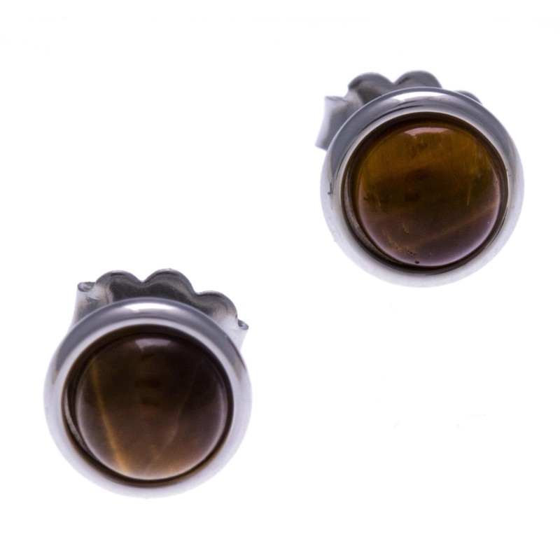 Boucles d'oreilles cabochon Oeil de tigre pour femme Boucles d'oreilles cabochon Oeil de tigre pour femme