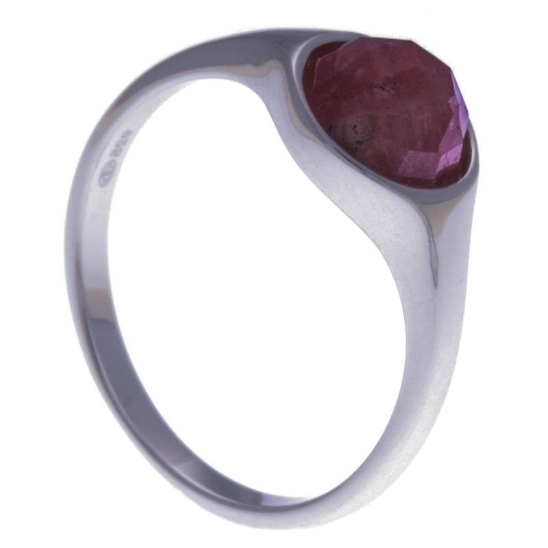 Bague en pierres naturelles pour femme, argent rhodié, rhodocrosite facettée Bague en pierres naturelles pour femme, argent rhodié, rhodocrosite facettée
