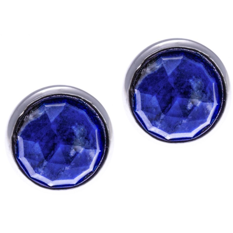 Boucles d'oreilles en pierres naturelles pour femme, argent 925, lapis lazuli Boucles d'oreilles en pierres naturelles pour femme, argent 925, lapis lazuli
