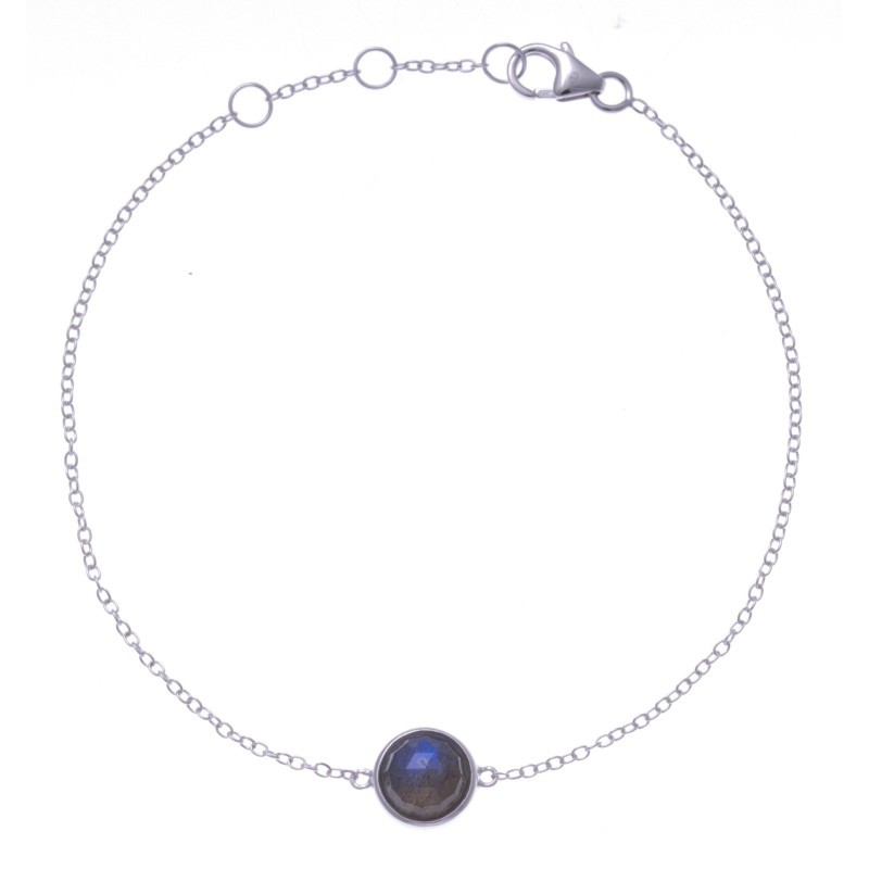 Bracelet en pierres naturelles pour femme, argent, labradorite facettée Bracelet en pierres naturelles pour femme, argent, labradorite facettée