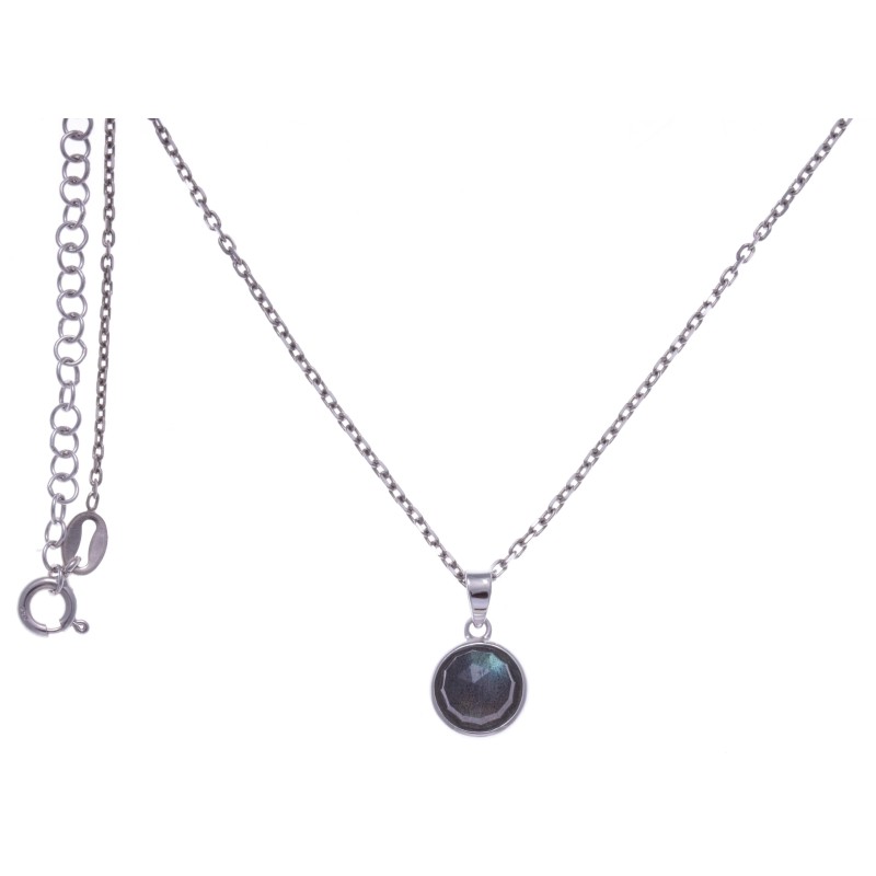 Collier en pierres naturelles pour femme, argent, labradorite facettée Collier en pierres naturelles pour femme, argent, labradorite facettée