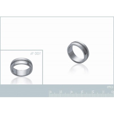 Bague pour homme, anneau en acier gris - Lyn&Or Bijoux