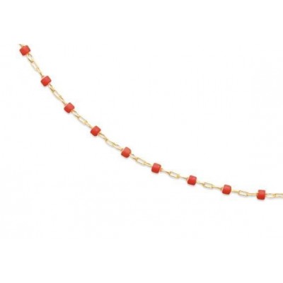 Collier rouge en plaqué or pour femme - Etta - Lyn&Or Bijoux