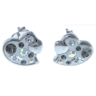 Boucles d'oreille coeur Swarovski pour femme - Simply - Lyn&Or Bijoux