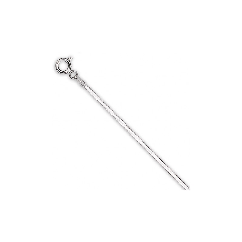 Chaîne en argent rhodié pour femme, Maille serpent carré 1,3mm - Lyn&Or Bijoux