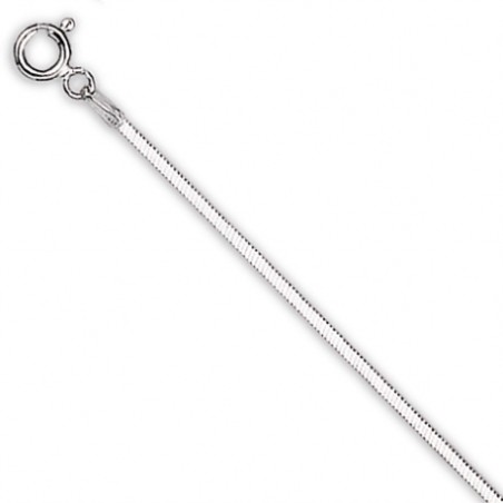 Chaîne en argent rhodié pour femme, Maille serpent carré 1,3mm - Lyn&Or Bijoux