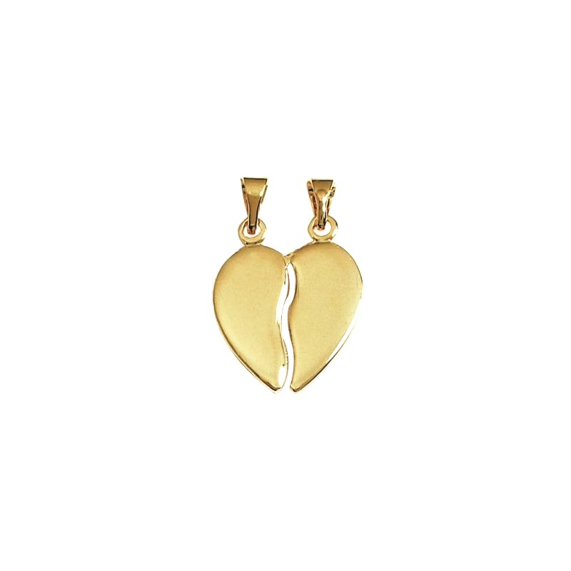 Pendentif coeur à diviser en plaqué or - A nous deux Pendentif coeur à diviser en plaqué or - A nous deux