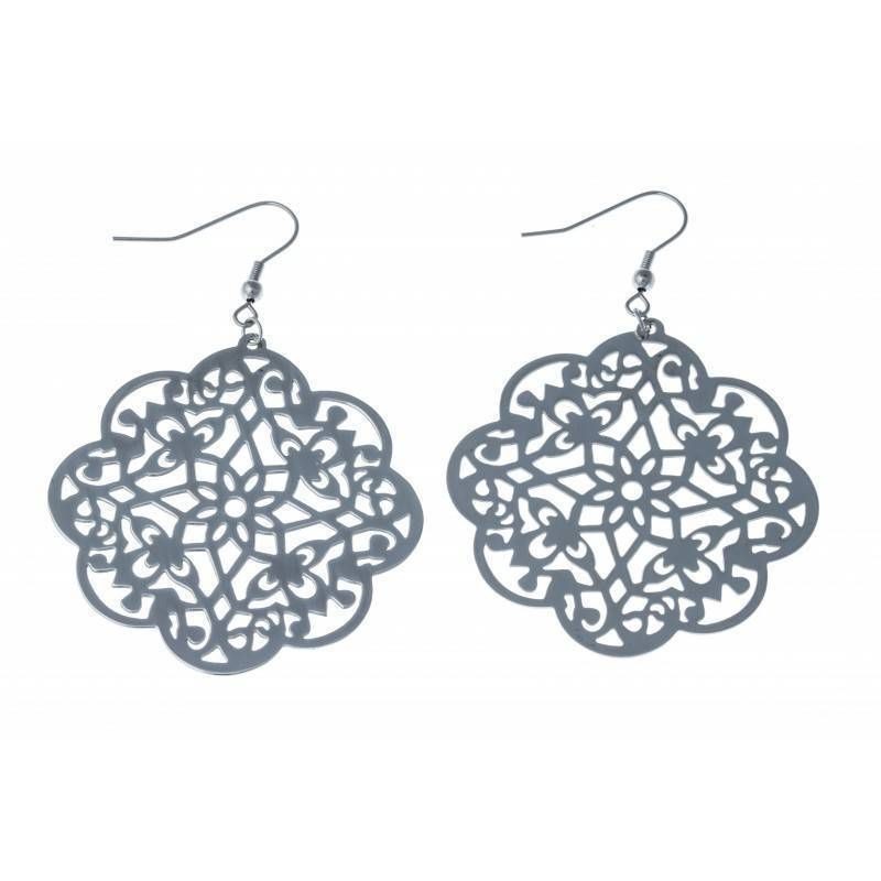 boucle d'oreille fleur acier inoxydable pour femme, Priana boucle d'oreille fleur acier inoxydable pour femme, Priana