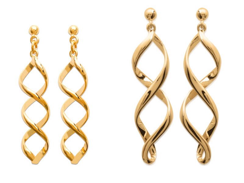 boucles pendantes torsadées