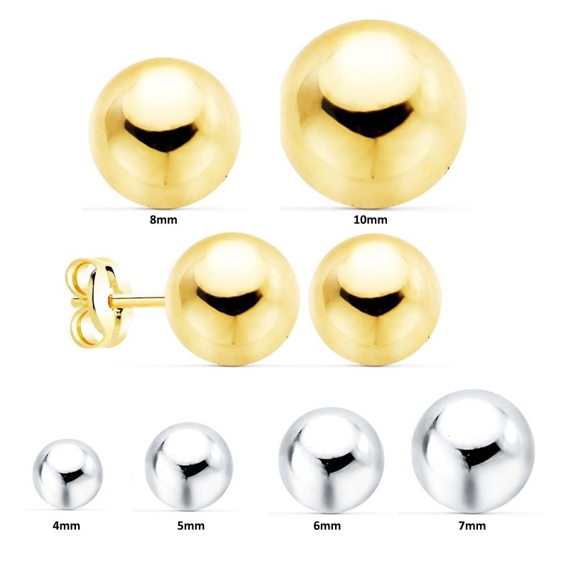 perles d'oreilles or blanc et or jaune pour femme