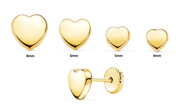 boucles d'oreilles coeur en or