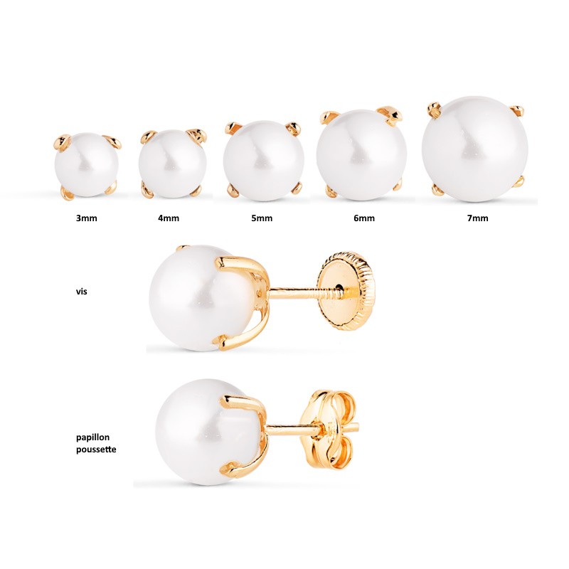 collection de boucles puces d'oreilles en perles de culture